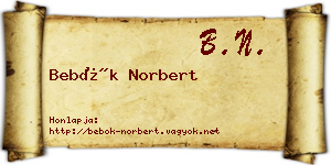 Bebők Norbert névjegykártya