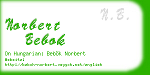 norbert bebok business card